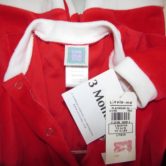 Little Me Santa Suit and Hat Sz 3 mos - Picture 5 of 11